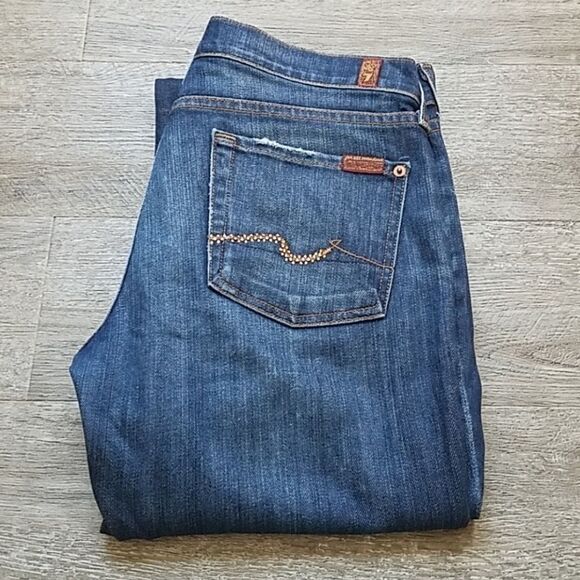 7 for all Mankind Bootcut Rhinestone Jeans 29 - Picture 2 of 8